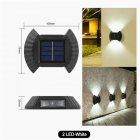 4pcs Led Outdoor Solar Lamp Intelligent Sensor Waterproof Automatic Garden Decorative Light Wall Lamp 2LED [white light]