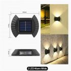 4pcs Led Outdoor Solar Lamp Intelligent Sensor Waterproof Automatic Garden Decorative Light Wall Lamp 2LED [Warm Light]
