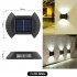 4pcs Led Outdoor Solar Lamp Intelligent Sensor Waterproof Automatic Garden Decorative Light Wall Lamp 2LED  Warm Light 
