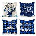 4pcs Linen Christmas Pillowcase Printed Elk Pillow Cushion For Home Living Room Sofa JYM139 Combination set 01 45 45cm  without pillow filling 