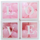 4pcs Love Love Transparent Balloon Boxes Lightweight Reusable For Baby Shower Birthday Party Valentine Day Decor LOVE