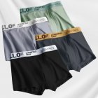 4pcs Men Underwear Trendy Graphene Middle Waist Stretch Large Size Sports Shorts For Students A 3XL