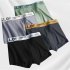 4pcs Men Underwear Trendy Graphene Middle Waist Stretch Large Size Sports Shorts For Students C XL