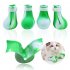 4pcs Pet Cat Silicone Foot Cover Washable Anti scratch Contrast Color Paw Protector Boot Pet Supplies Green and white mixed color