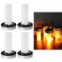 4pcs Solar Led Electronic Candle Light Flickering Flame Mason Jar Lamp for Halloween Christmas Decor without Bottle