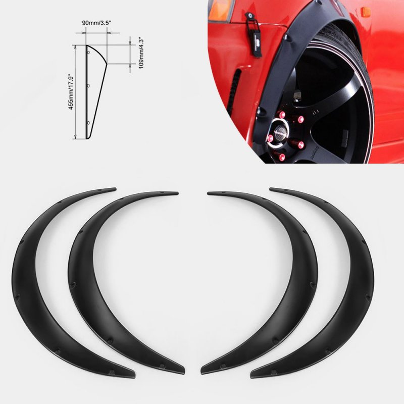 4Pcs 3.5/90mm Universal Flexible Car Fender Flares Extra Wide Body Wheel  Arches