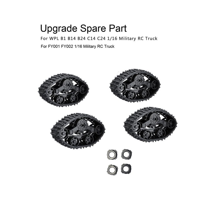 4pcs Upgrade Track Wheels Spare Parts for 1/16 WPL B14 C24 Military Truck RC Car as shown