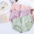 4pcs Women Underwear Panties Mid waist Seamless Cotton Inner Breathable Briefs With Cute Bowknot Decoration 4pcs One size