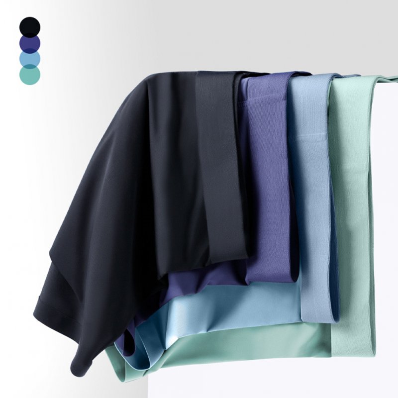 4pcs/box Men Ice Silk Panties Seamless Breathable Boxer Shorts Graphene Large Size Underwear colorful 3XL