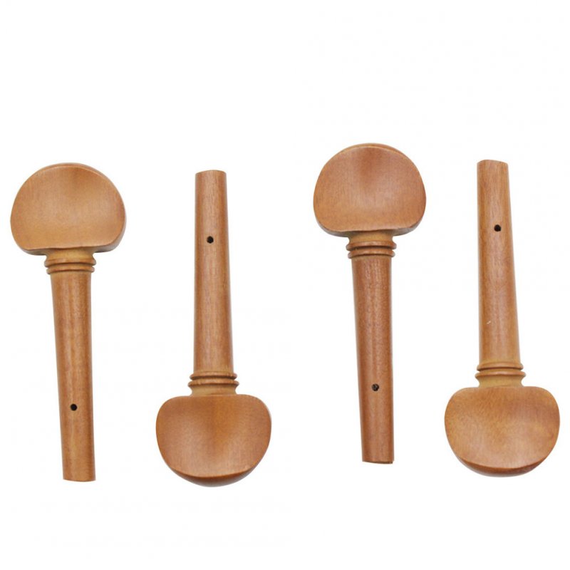 4pcs/set 4/4 Size Violin Fiddle Tuning Peg Set Wooden Replacement Violin Parts & Accessories  Mahogany color (4 PCS)_4/4