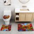 4pcs set Bathroom Carpet Mat Shower Curtain Toilet Lid Cover Leaf Landscape Print Bathroom Set 439  
