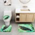 4pcs set Bathroom Mat Carpet Shower Curtain Toilet Lid Cover Peocock Print Bathroom Set As shown Set