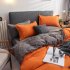 4pcs set Bed  Cover  Set Chemical Fiber 90g Solid Color Covering For Living Room Lemon grey 1 8 four piece set