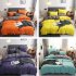 4pcs set Bed  Cover  Set Chemical Fiber 90g Solid Color Covering For Living Room Lemon grey 1 8 four piece set