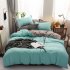 4pcs set Bed  Cover  Set Chemical Fiber 90g Solid Color Covering For Living Room Dark green gray 1 8 four piece set