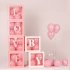 4pcs set DIY Transparent Box Blocks for Wedding Birthday Party Ballons Decoration LOVE balloon box  pink 