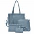 4pcs set Fashion Lychee Pattern Tassel Tablet Phone Storage  Bag Wear resistant Zipper Mother and child Bag Female Bag Set Dark gray