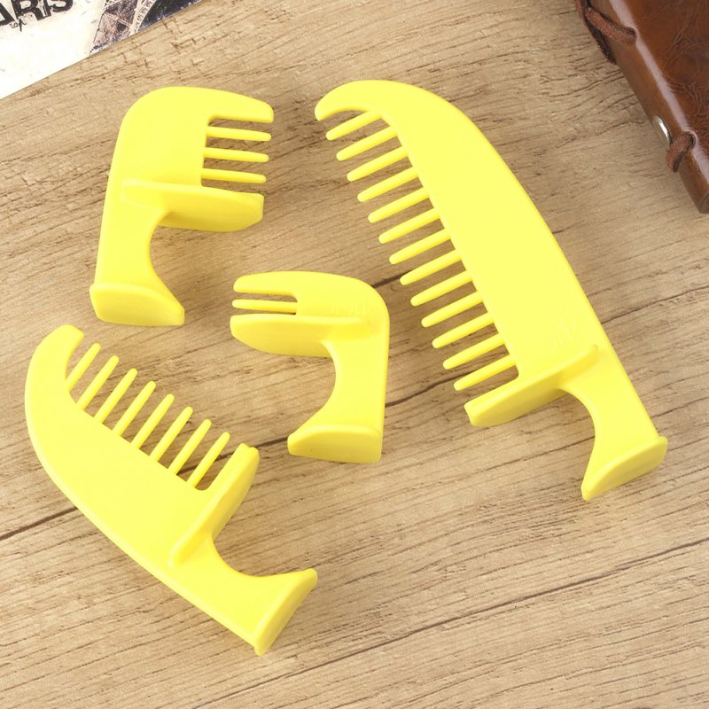 4pcs/set Haircut  Styling  Ruler Combination 4 Sizes Household Haircut Template Ruler Haircut Comb yellow