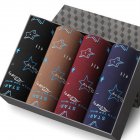 4pcs set Men Fashion Printing Breathable U Convex Design Soft Boxers star XL