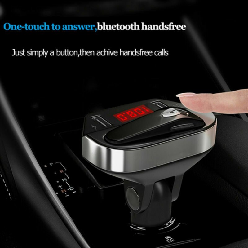 V6 Wireless Car FM Transmitter Usb Charger Adapter Bluetooth Hands-free 