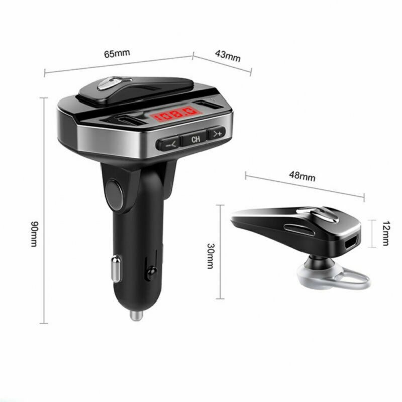 V6 Wireless Car FM Transmitter Usb Charger Adapter Bluetooth Hands-free 