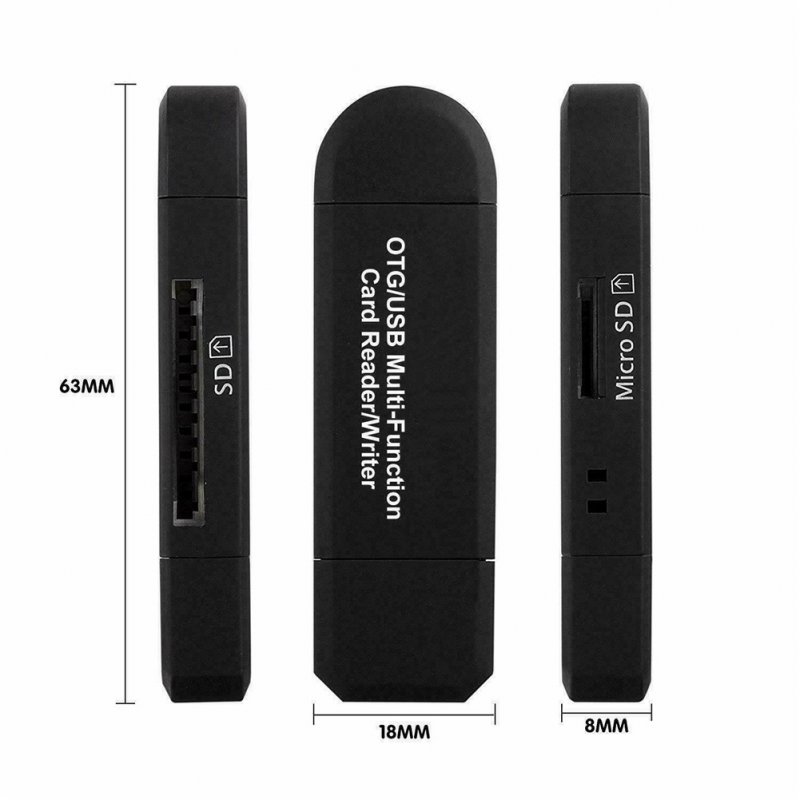 3 in 1 Type C Micro USB OTG to USB 2.0 Adapter Card Reader High Speed Data Copying Downloading Converter 