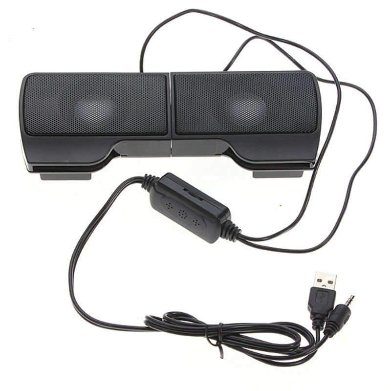 1 Pair Mini Portable Clipon USB Stereo Speakers line Controller Soundbar for Laptop MP3 Phone Music  