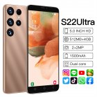 5.0-inch S22Ultra Smartphone 2MP+2MP Camera 1500mah Li-ion Battery Face Recognition Multi-functional Cellphones (512m+4gb) gold_EU Plug