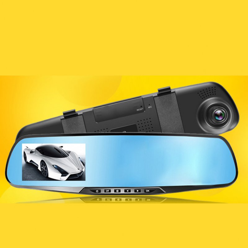 5/12V140°3.5 inch Cigarette Lighter High Definition Rear View Mirror Driving Recorder 3.5 inch left screen