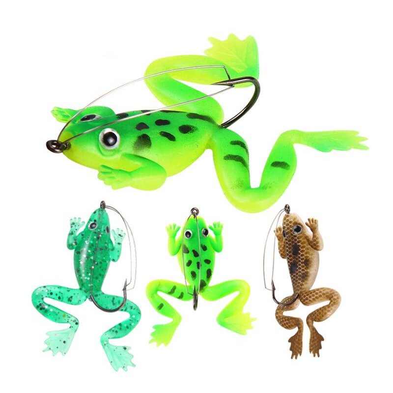 5.2G 6CM Simulate Soft Frog Lure Bait with Hook Artificial Bait Fishing Tackle Accessories 4PCS/Set