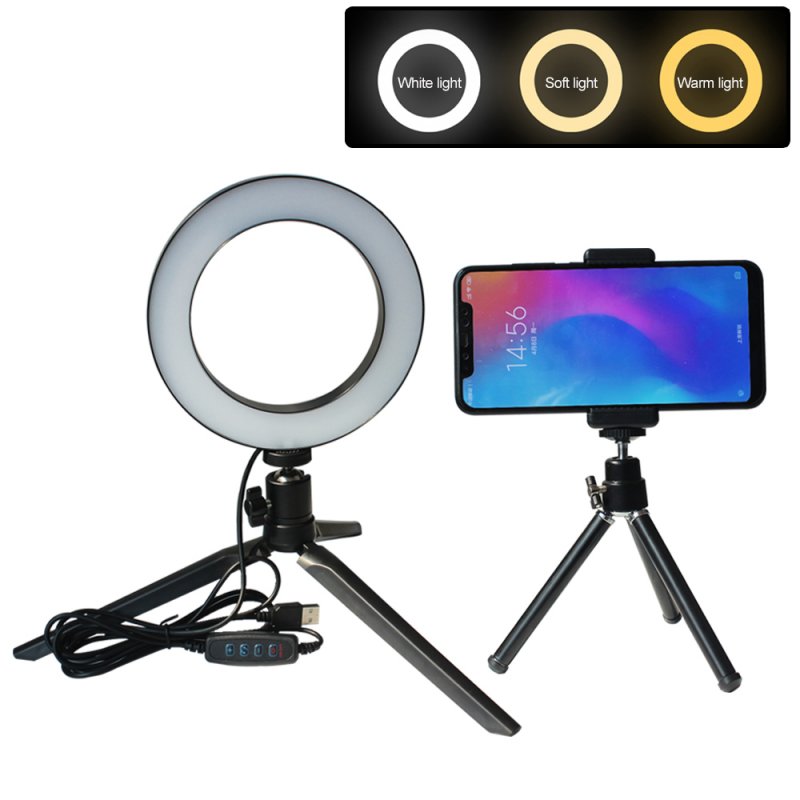 5.5/8/10 inch 10 Modes LED Ring Light with Stand Dimmable Lighting for Makeup Phone Camera