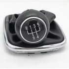 5 6 Speed Gear Shift Knob Lever Shifter Gaitor Boot PU Leather For Volkswagen VW 2003 2008 Golf 4 IV MK4 GTI R32 Jetta Silver 5 speed