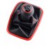 5 6 Speed Gear Shift Knob Lever Shifter Gaitor Boot PU Leather For Volkswagen VW 2003 2008 Golf 4 IV MK4 GTI R32 Jetta Red 6 speed