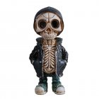5.9Inch/15CM Halloween Skeleton Figurines 4 Different Styles Mini Resin Skeleton Statue Ornaments For Table Decorations Blue A