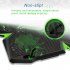 5 Fans Gaming Laptop Cooling Pad for 12  17  Laptops with LED Lights Dual USB Ports Adjustable Height at 1400 RPM green