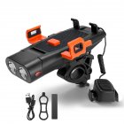 5 In 1 Multifunctional Bicycle Head Light, Bicycle Front Light, Horns, Mobilephone Holder, Recharge Pal, Warming Light Design With 3000mAh Lithium Battery For Cycling A Yaoyehei