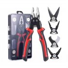 5 In 1 Plier Tool Set, Combination Interchangeable Pliers Kit With Cable Cutters, Wire Stripper, Scissor, Crimping Plier Multipurpose Combination 8 Inch Pliers Electrician Specific Tools Five-in-one pliers