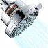 5 Inch Shower Head High Pressure Finish Adjustable Angles With 66 Anti Clogging Silicone Nozzles 8 Spray Modes Fixed Showerhead silver