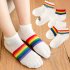 5 Pairs of Children Socks Rainbow striped Mesh Breathable Socks for 3 12 Year Old Kids 5 pairs M
