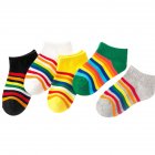 5 Pairs of Children s Socks Spring and Autumn Cotton Striped Socks for 3 12 Years Old Kids A set of 5 colors XL