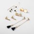 5 Pairs set Women Fashion Long Tassel Round Stud Earrings Set