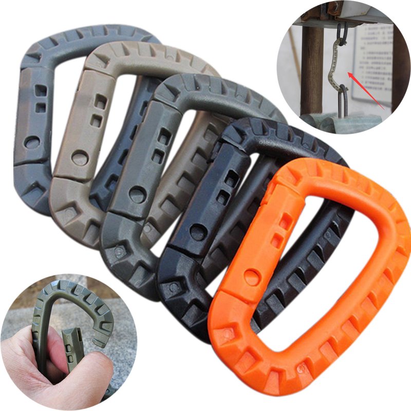 5 Pcs/pack Plastic Climbing Carabiner D-Ring Key Chain Clip Hook Camping Buckle Snap