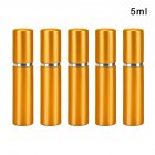 5 Pcs set 5ml Travel Cosmetic Bottle Portable Anodized Aluminum Empty Perfume Sub bottle Golden