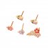 5 Pcs set Alloy  Earrings Simple Metal Dripping Flower Shape Earrings Set Fashion Fun Ear Studs Color
