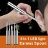 5 Pcs set Flashlight Ear Pick Luminous Earwax Spoon Tweezers Ear Cleaning Tool Set Random Color