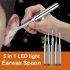 5 Pcs set Flashlight Ear Pick Luminous Earwax Spoon Tweezers Ear Cleaning Tool Set Random Color