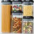 5 Piece Food Storage Container Set With Marking Pen Label Paper Measuring Spoon Impact Resistant Airtight Clear Durable Canisters For Kitchen Dinning Room 5 set