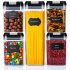 5 Piece Food Storage Container Set With Marking Pen Label Paper Measuring Spoon Impact Resistant Airtight Clear Durable Canisters For Kitchen Dinning Room 5 set