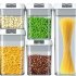 5 Piece Food Storage Container Set With Marking Pen Label Paper Measuring Spoon Impact Resistant Airtight Clear Durable Canisters For Kitchen Dinning Room 5 set