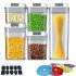 5 Piece Food Storage Container Set With Marking Pen Label Paper Measuring Spoon Impact Resistant Airtight Clear Durable Canisters For Kitchen Dinning Room 5 set